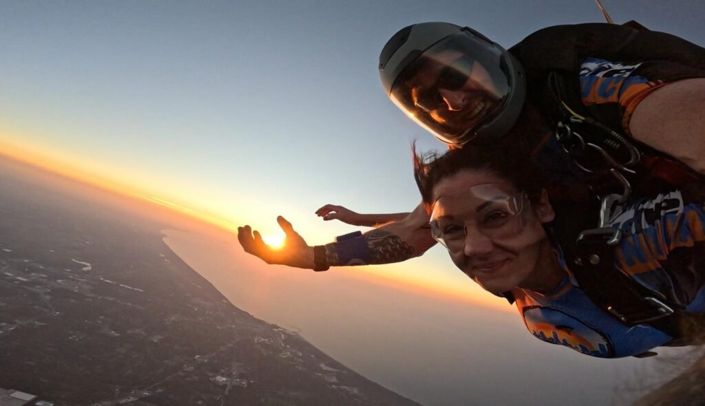 sunset skydive tandem jump